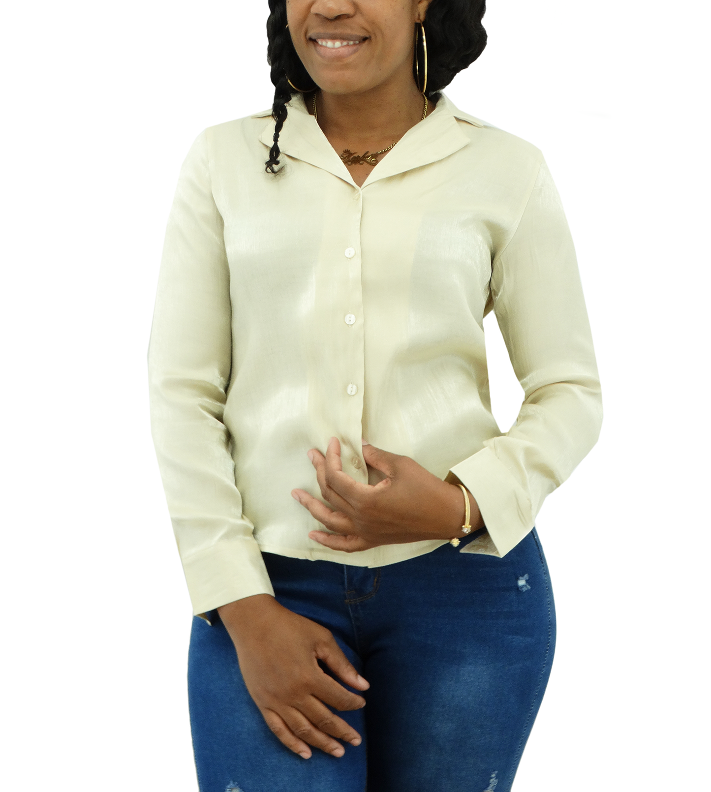 CL251, Cozzi, L/Sleeve Blouse -Asstd- (S-XL)