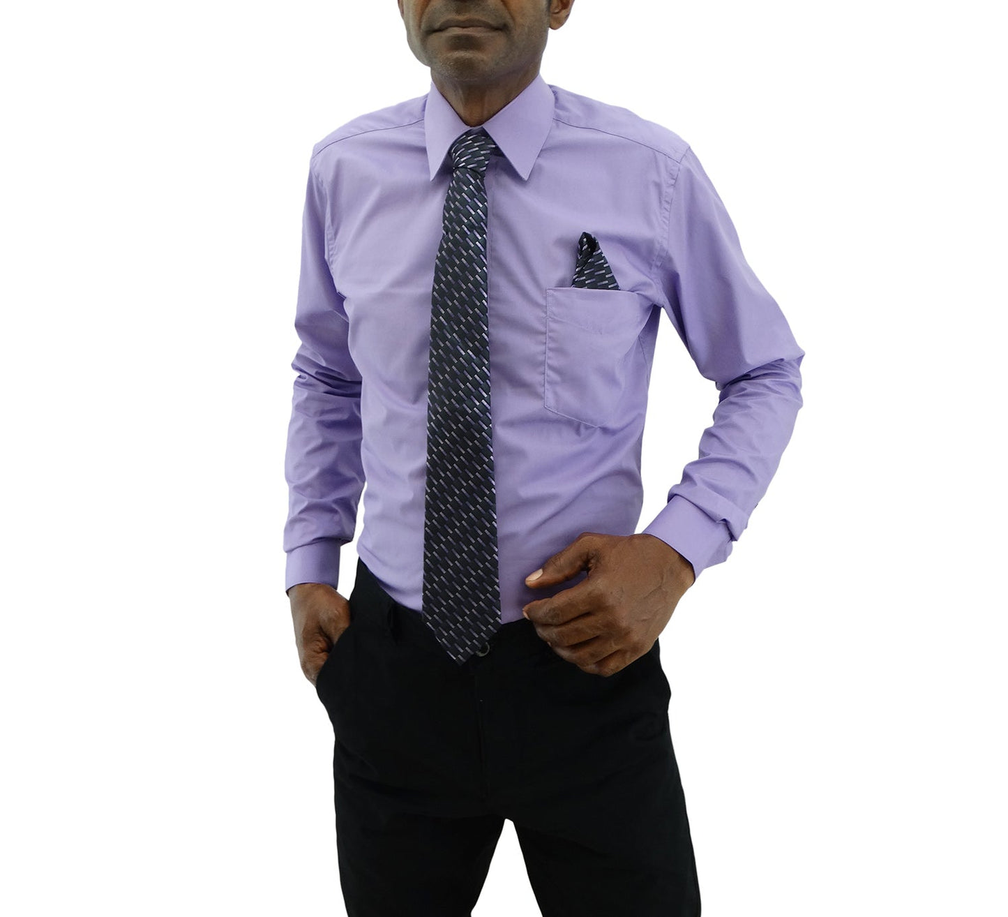 265-798 Bellinne - Men's L/S Fitted Shirt W/Tie