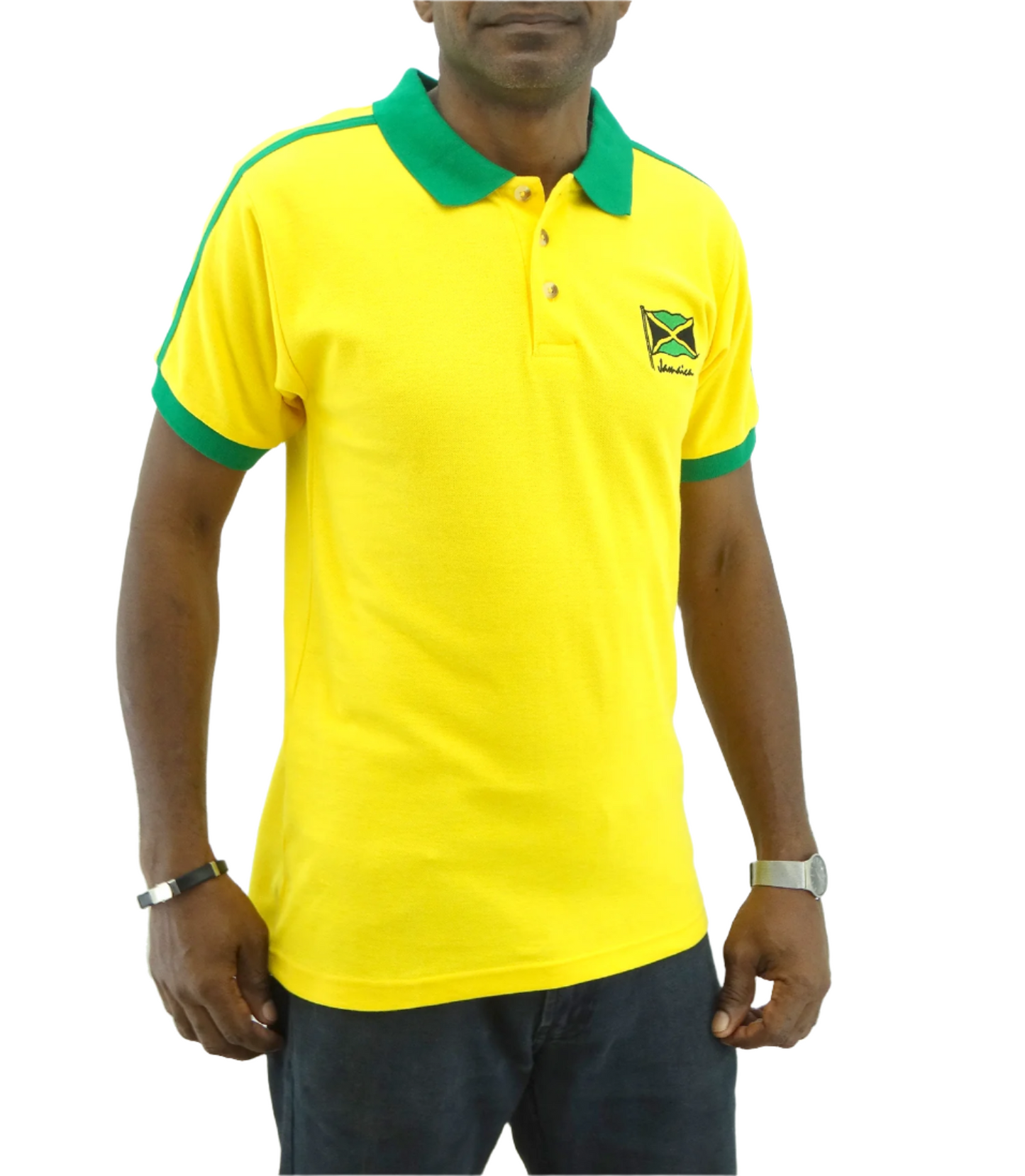 ME10100, Men Jamaica Color Two Tone Polo T-Shirt