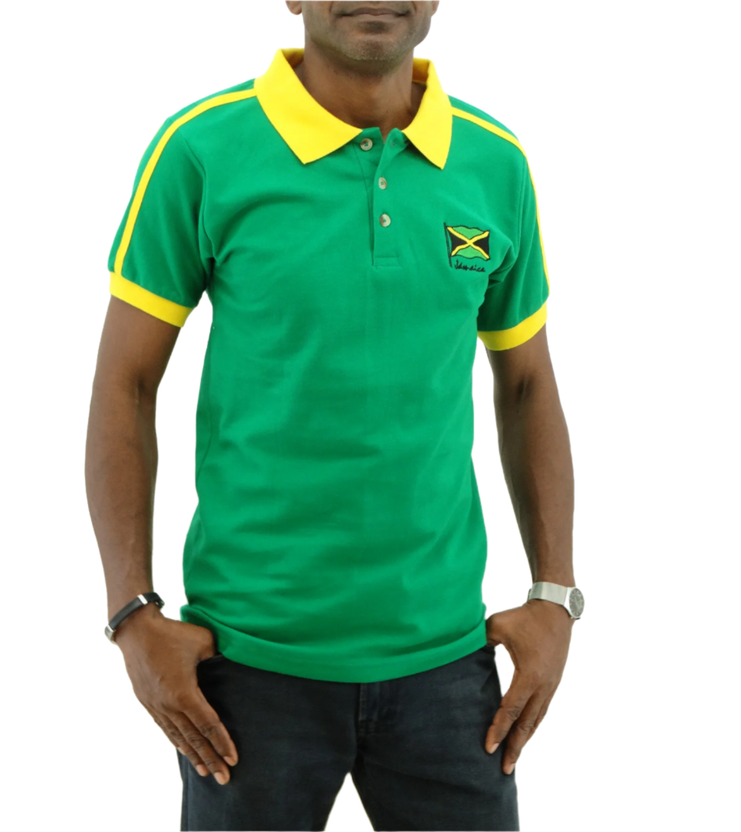 ME10100, Men Jamaica Color Two Tone Polo T-Shirt