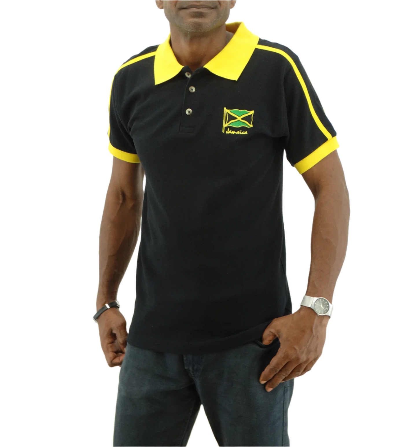 ME10100, Men Jamaica Color Two Tone Polo T-Shirt