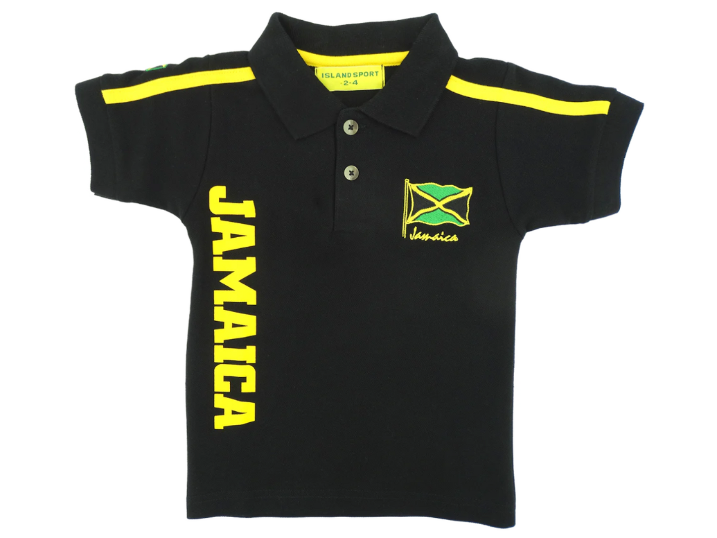 1240, Kids Island Sport Jamaican Colors Polo Shirt