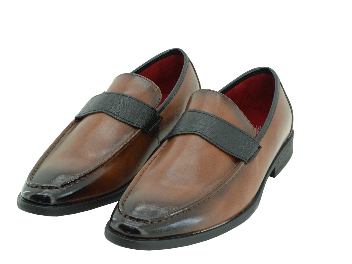 DUEL, Tayno - Men's Slip-on  Dress Shoes - Cognac (8-13)