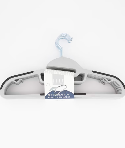 ELD33028, Elle Decor 10pk Easy On Hangers