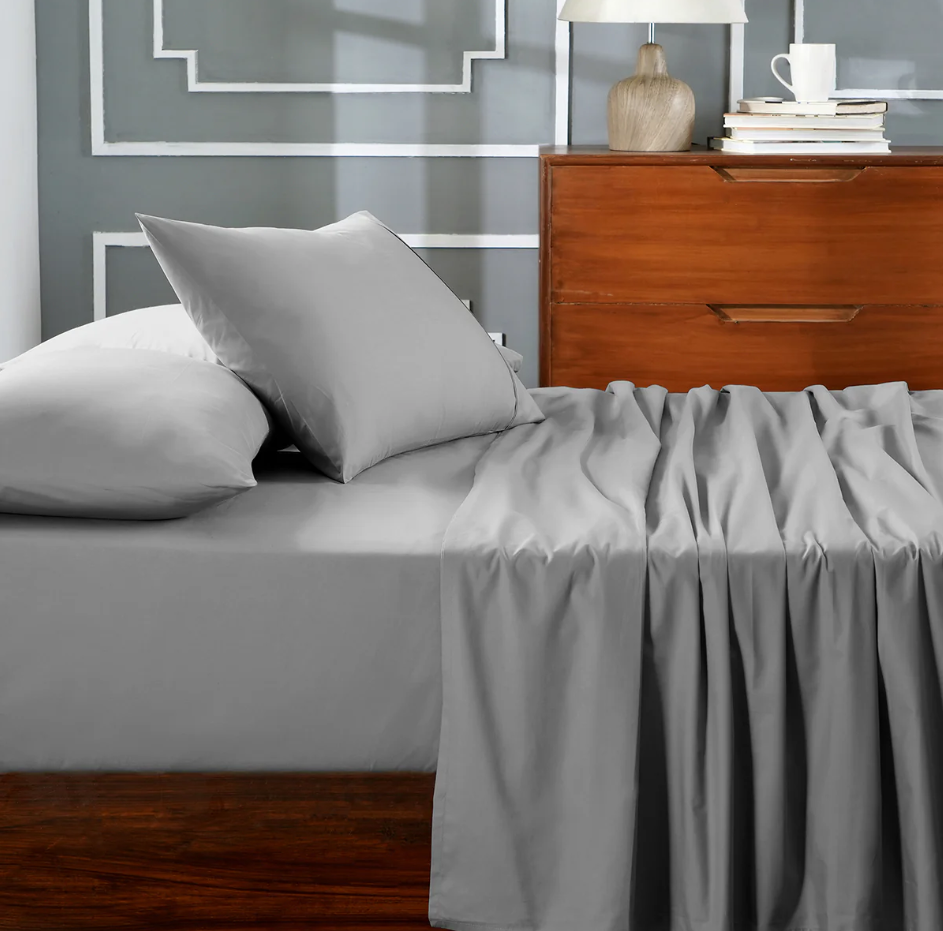 ESQ45967, Cooling Essentials, 4Pc Solid Sheet Set (Queen) Grey