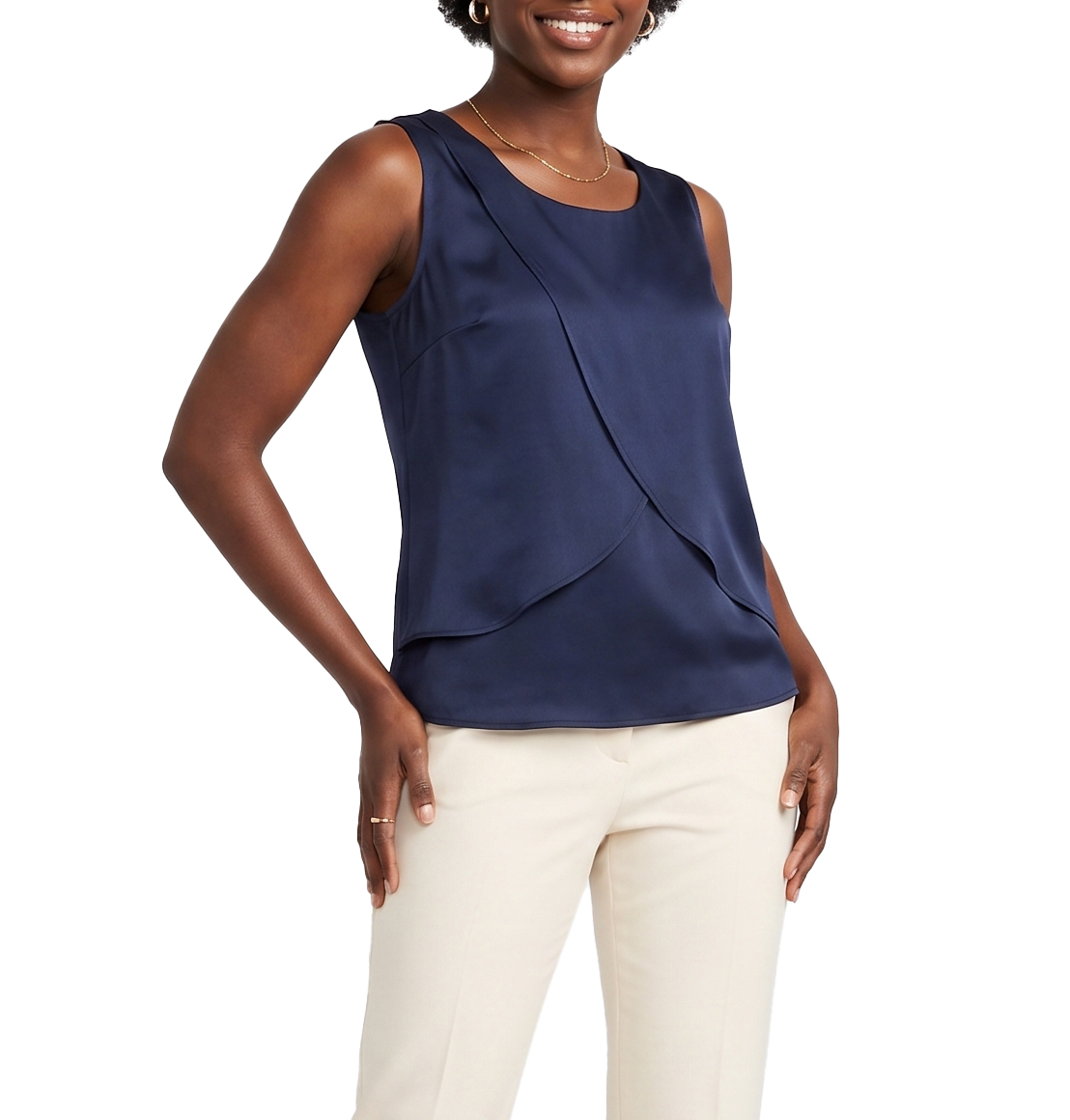 HZL2604, Tip Top - Women's Sleeveless Blouse S-XXL