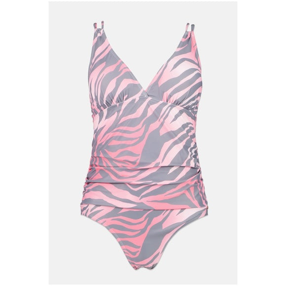 LSW53SJV, Ladies'  Joan Vass 1Pc Swimsuit S-XL - Asstd Prints