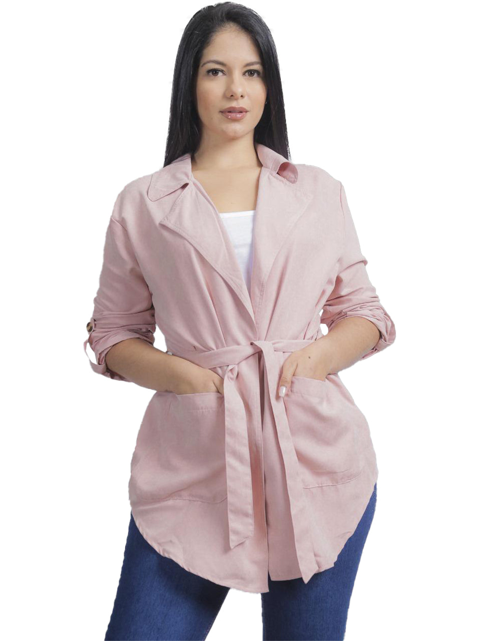 LW234948, Angelus Ladies L/Sleeve Jacket W/Belt S-XL