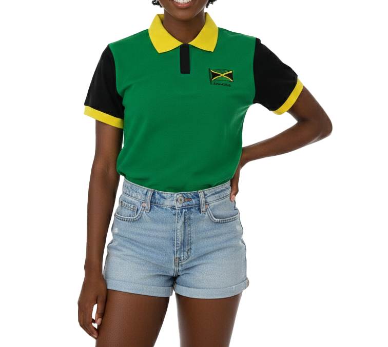 ME-11050W, Ladies Jamaican Color Polo T-Shirts Asst
