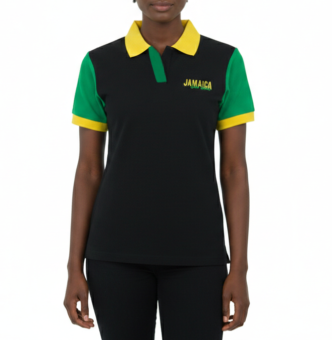 ME-11050W, Ladies Jamaican Color Polo T-Shirts Asst