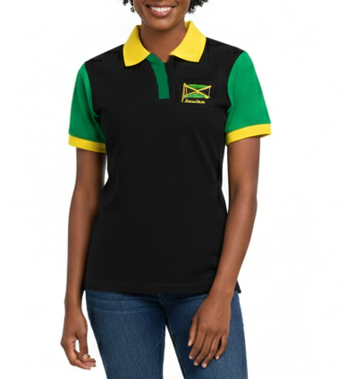 ME-11050W, Ladies Jamaican Color Polo T-Shirts Asst