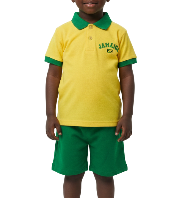 ME-8200K, Kids Jamaican colored out-fit Yellow/ Black