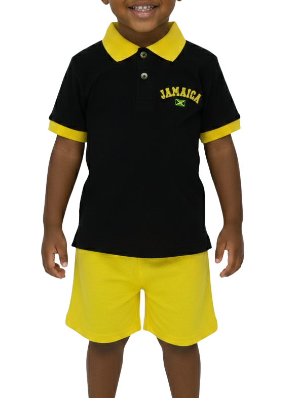 ME-8200K, Kids Jamaican colored out-fit Yellow/ Black