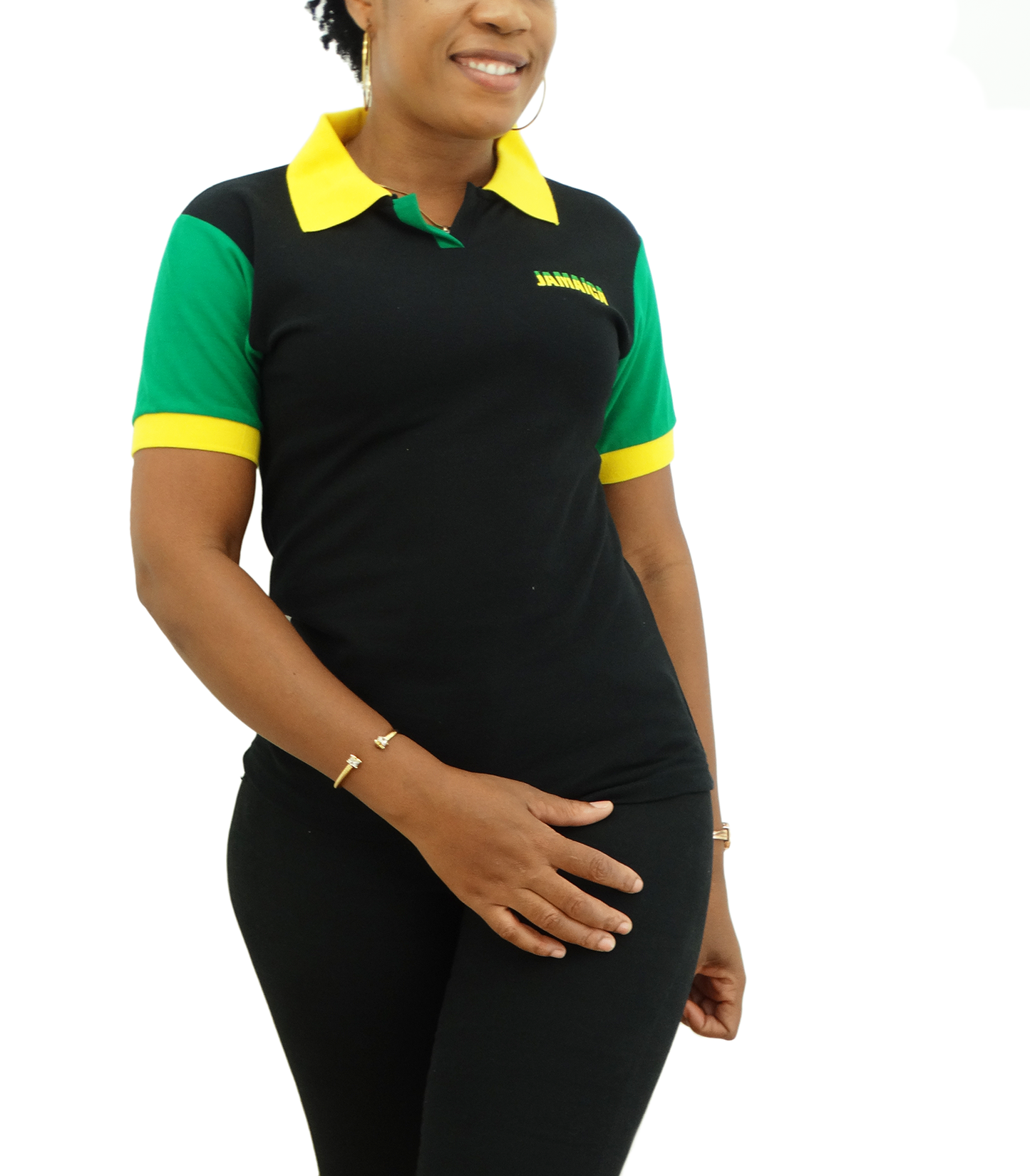 ME-11050W, Ladies Jamaican Color Polo T-Shirts Asst