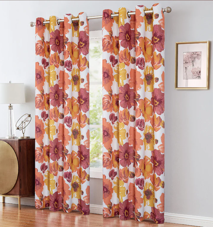 873092, Sunsplash - Window Curtain 54"X84" - Orange