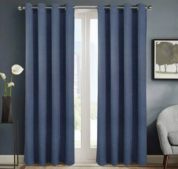 PNS41856, Sofia - Blackout Grommet Curtain 52x95" - Navy