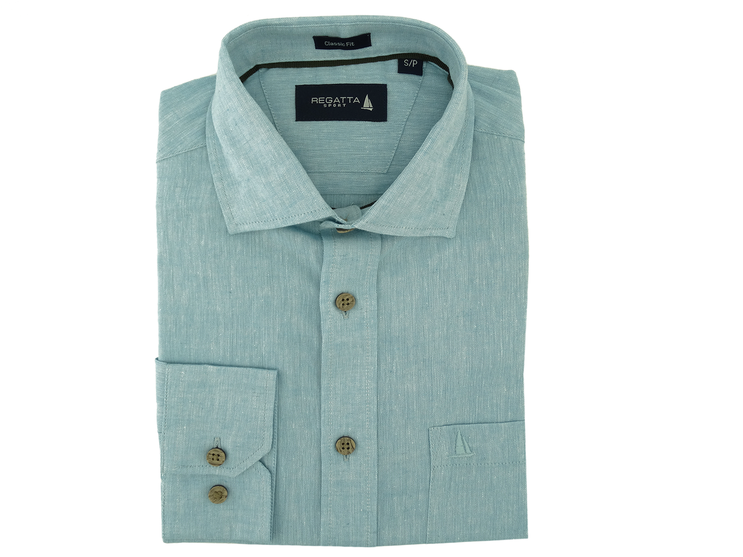 RMS41230, Regatta - Men's Classic Fit Long Sleeve Sport Shirt - Mint (S-XL)