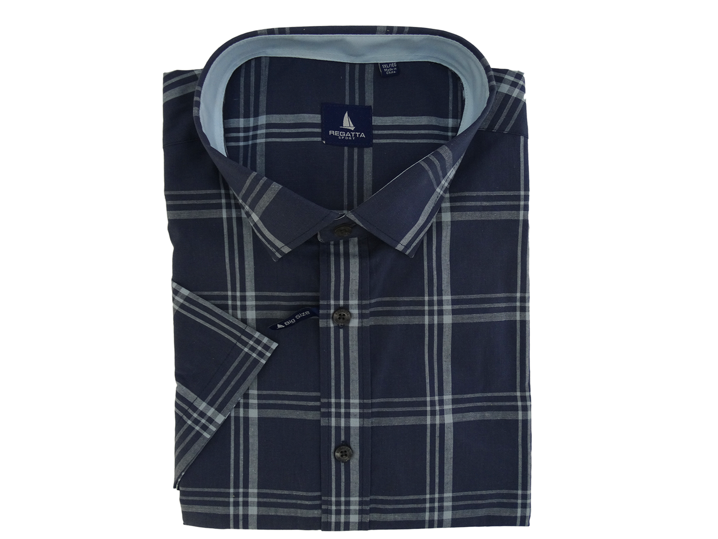 RXS31102, Regatta - Men's Short Sleeve Sport Shirt (Big Size) 1XL-3XL-Navy