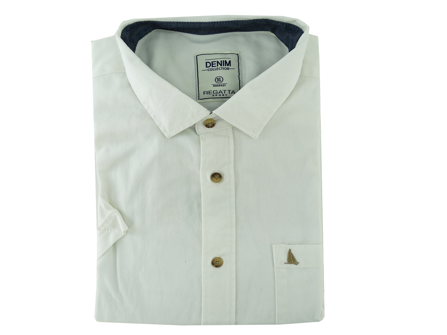 RXS51117, Regatta - Men's Short Sleeve Sport Shirt (Big Size) 1XL-3XL- White