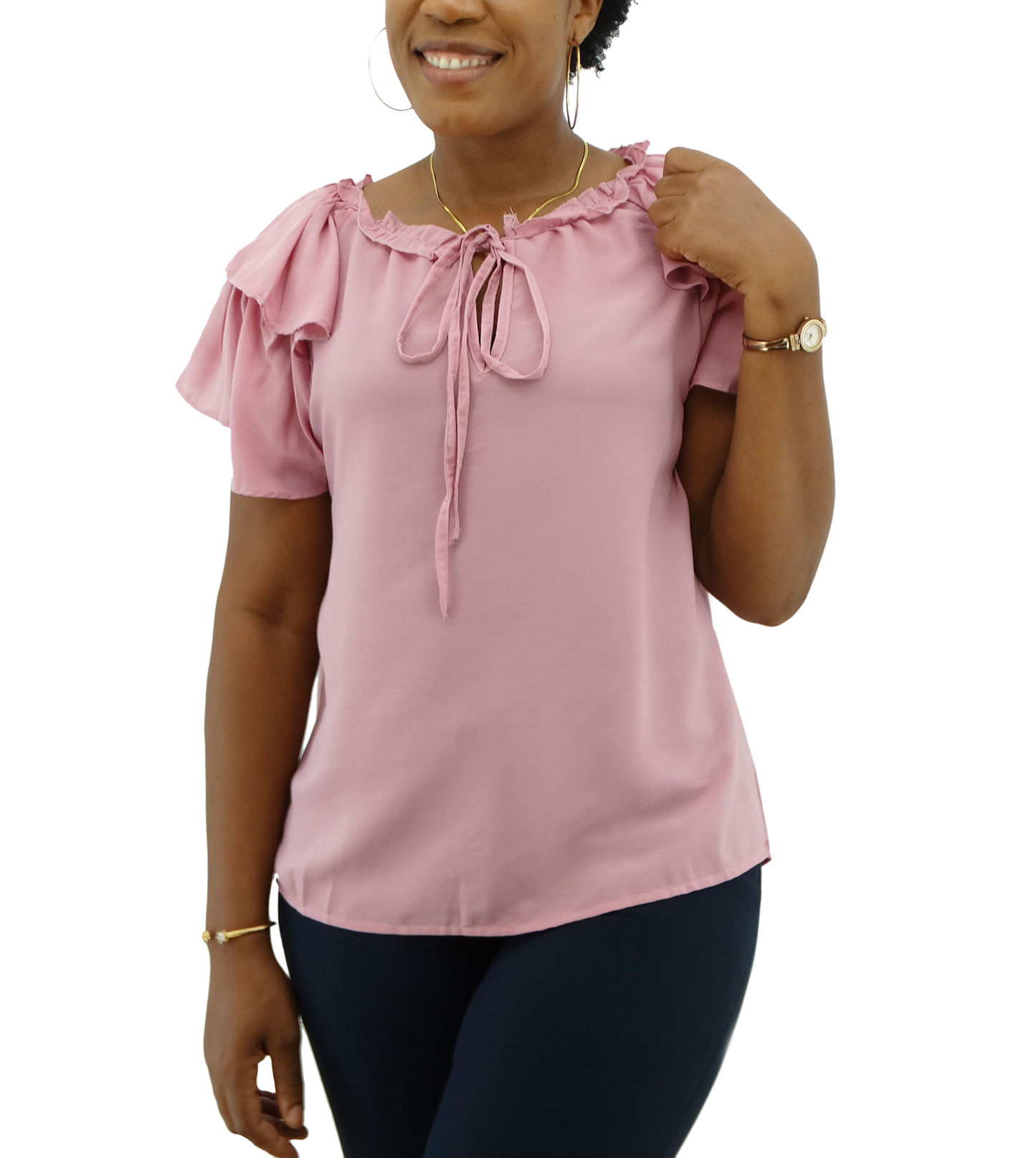 SM3234, Snowflake Women's Short Sleeve Blouse (M-XXL)