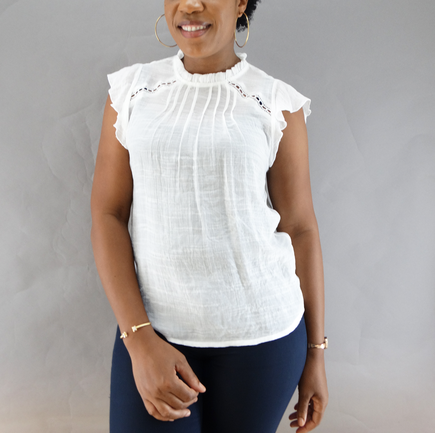 SM3238, Snowflake Women's S/Sleeve Blouse (S-XL)