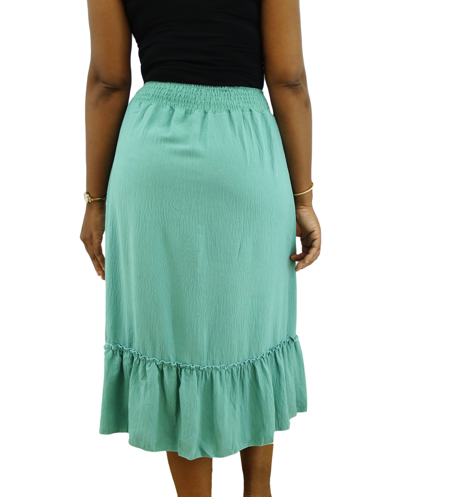 SM3844, SnowFlake - Airflow Solid Midi Skirt (S/M-L/XL) Assorted