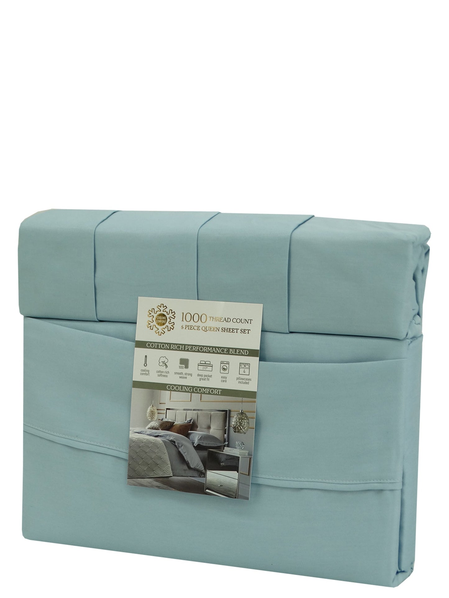 SOQSET10006P,  6pc Cotton/Polyester Queen Sheet Set
