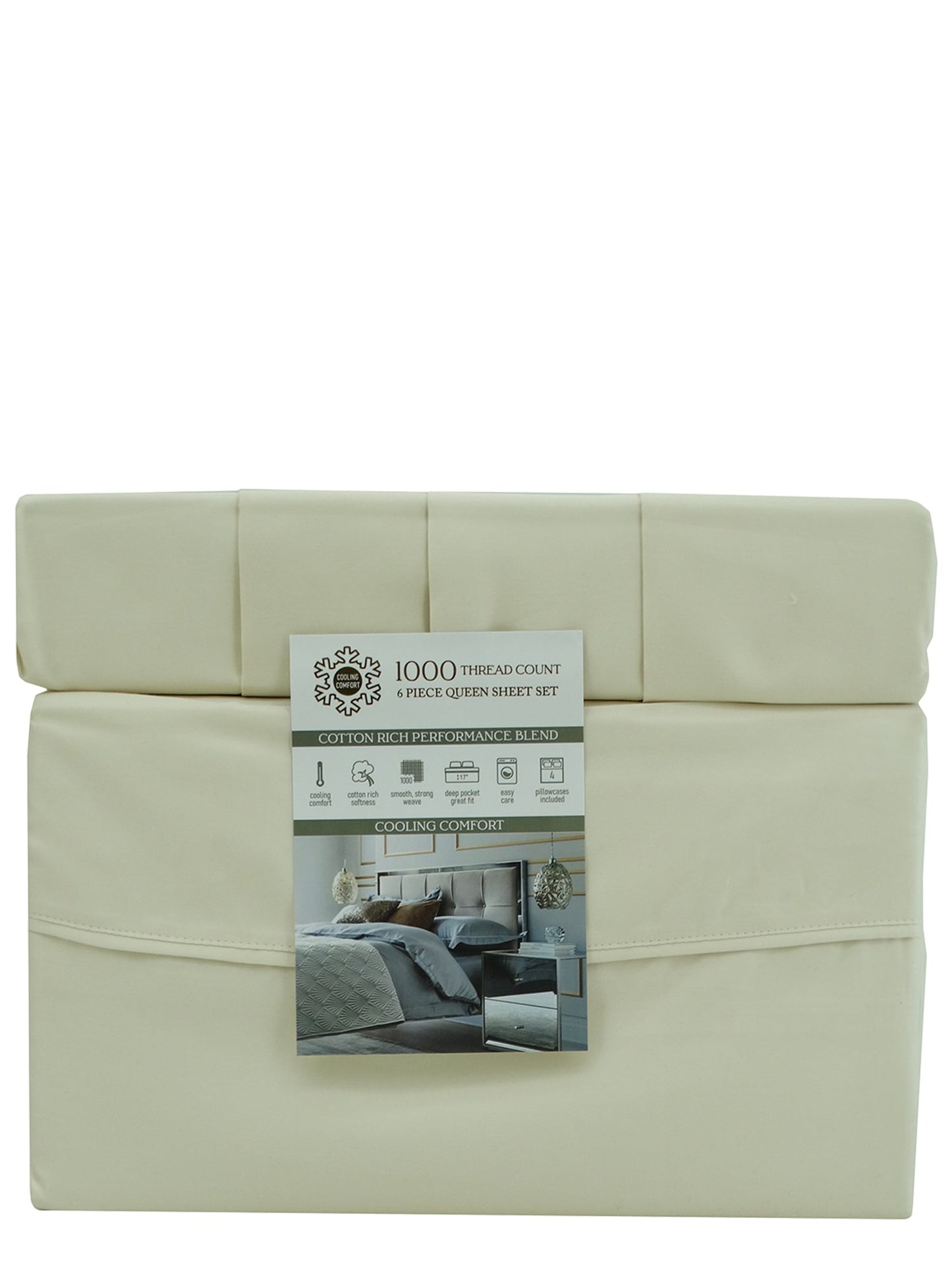 SOQSET10006P,  6pc Cotton/Polyester Queen Sheet Set