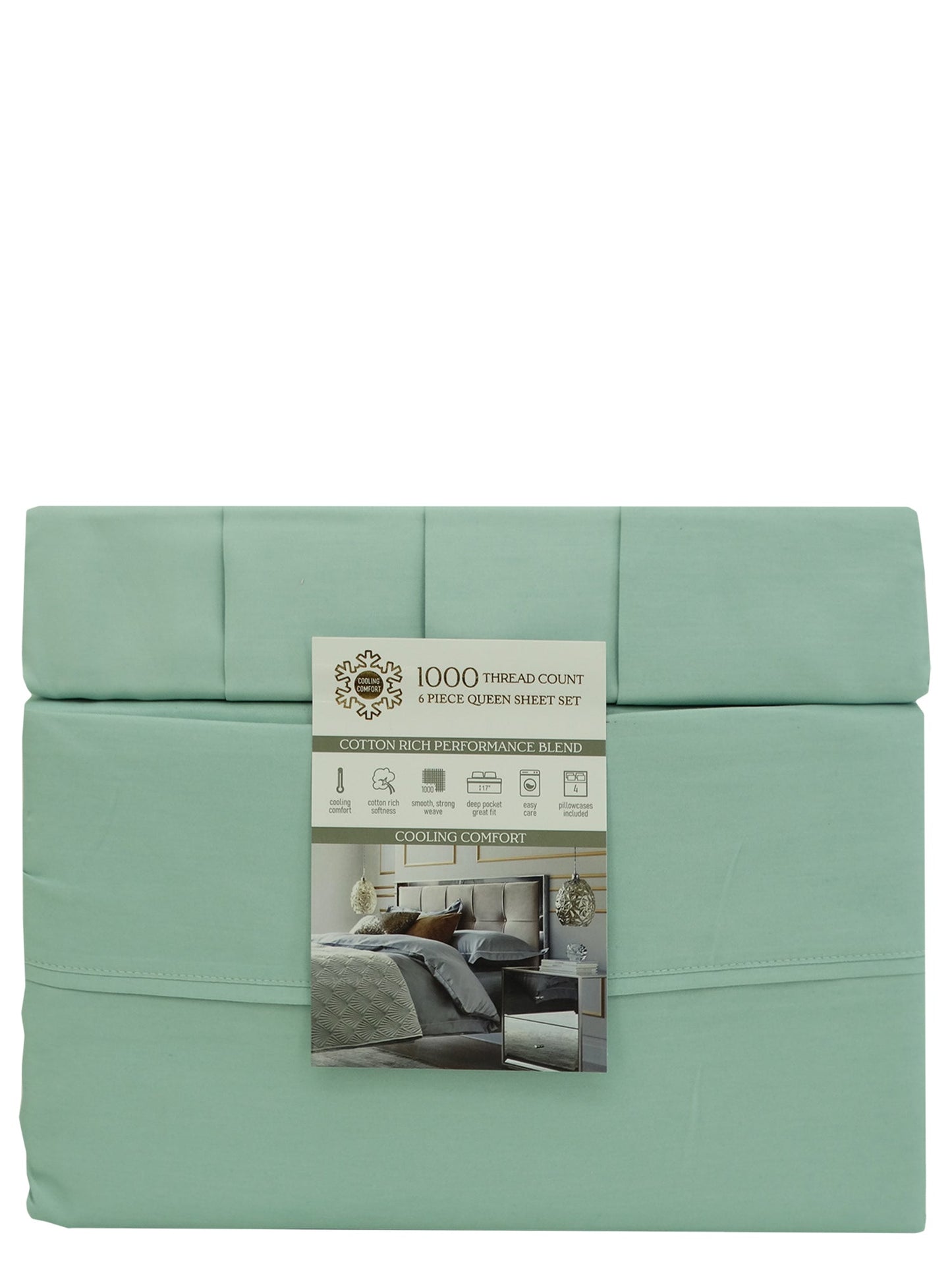 SOQSET10006P,  6pc Cotton/Polyester Queen Sheet Set