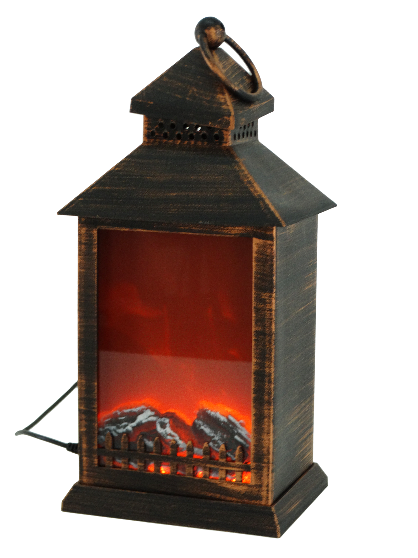 SP71T, LED Fireplace Lantern - Rustic Finish 12" (30cm)