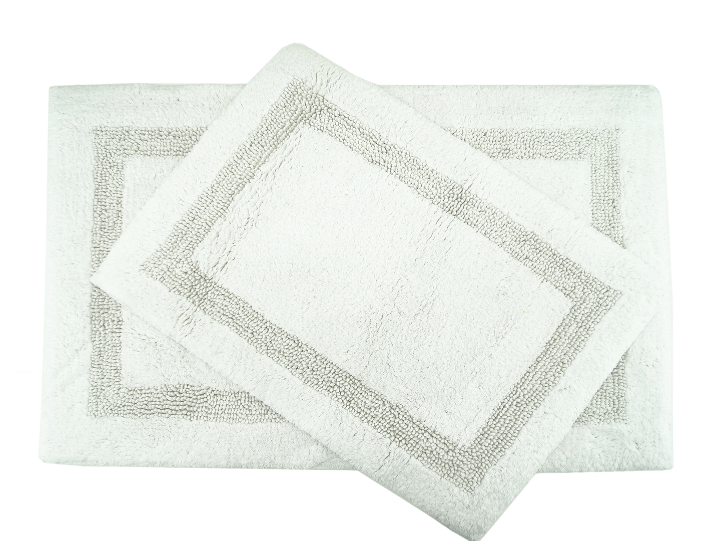 SRS44863, Wavely Hill, Vanya - 2Pc Cotton Bath Rugs (17x24 + 21x32) White