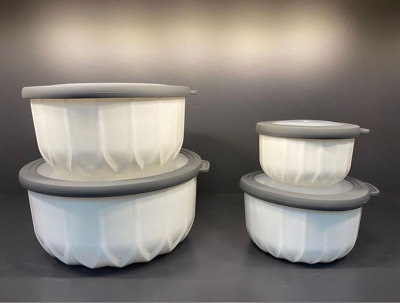 VP040, VIP Ahmet - 4Pc Food Storage Containers - White (3L,2L,1L,0.5L)