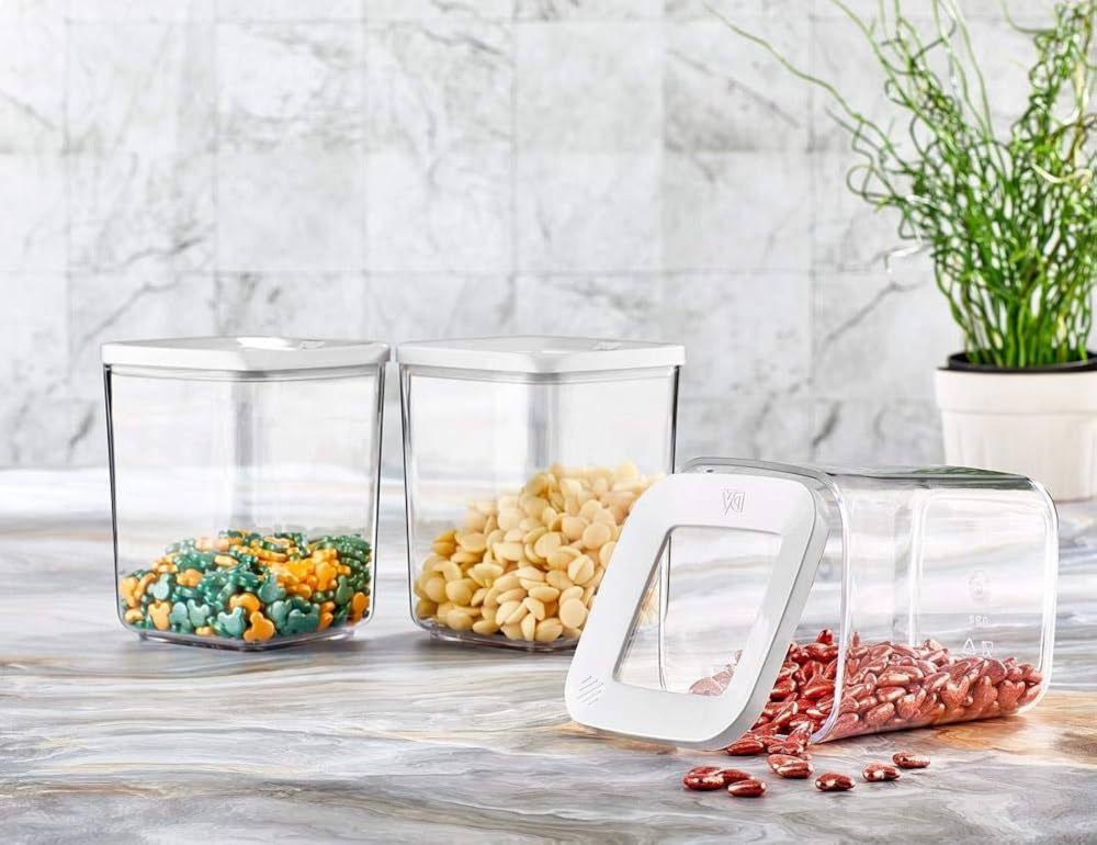 VP314, VIP Ahmet - 3Pc Square Acrylic Storage Containers w/Lid (3x1000ML)