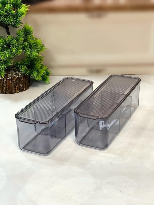 VP416, VIP Ahmet - 2Pc Rectangle Acrylic Organizer Bins w/Lid (2x2500ML)