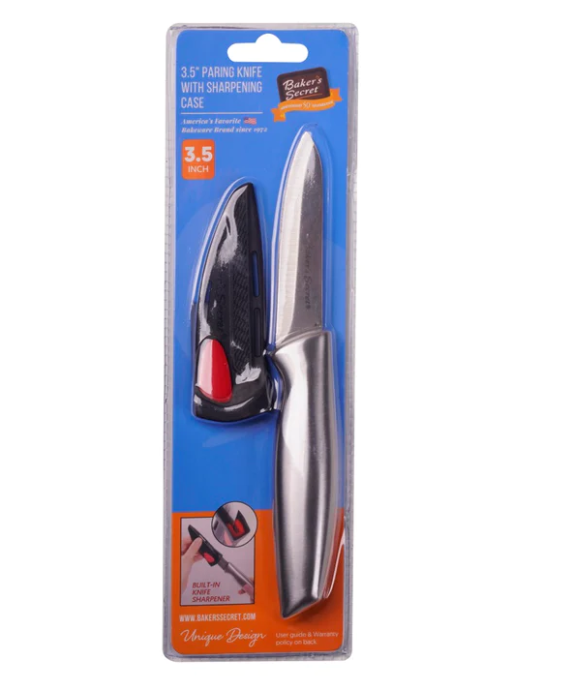 BS40414, Baker's Secret - 3.5'' Pairing Knife w/ Sharpening Case