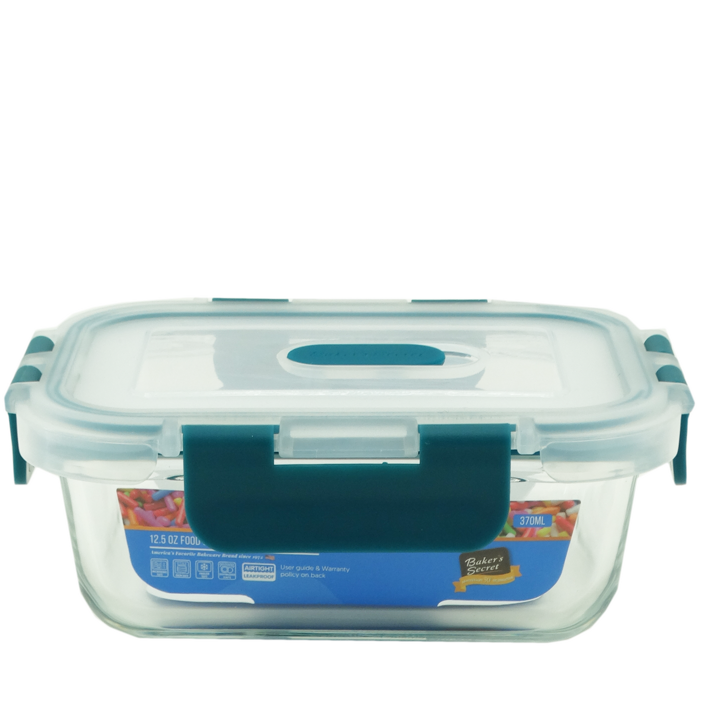 BS40471, Baker's Secret - 370ML Glass Food Storage Container w/Lid