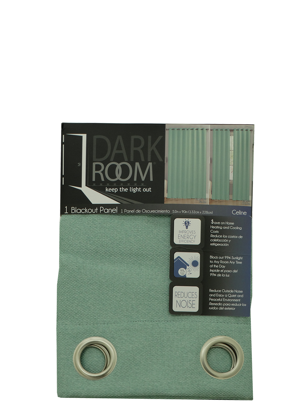 Celine - Blackout, Dark Room Curtain - 52 x 90"