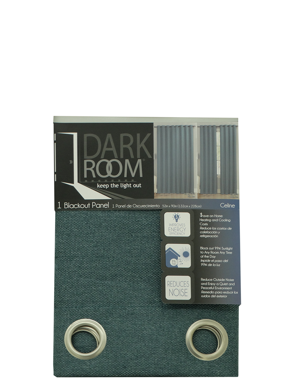 Celine - Blackout, Dark Room Curtain - 52 x 90"