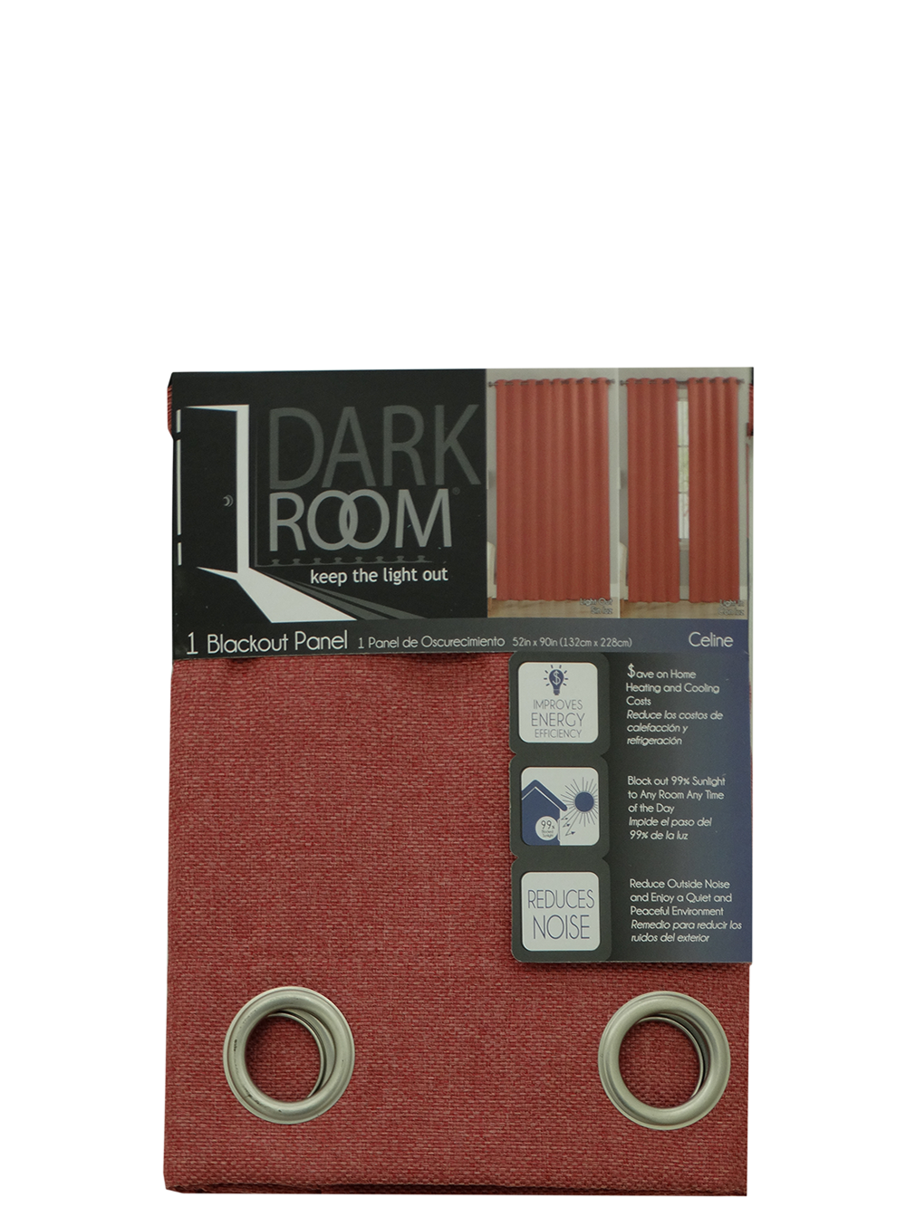 Celine - Blackout, Dark Room Curtain - 52 x 90"