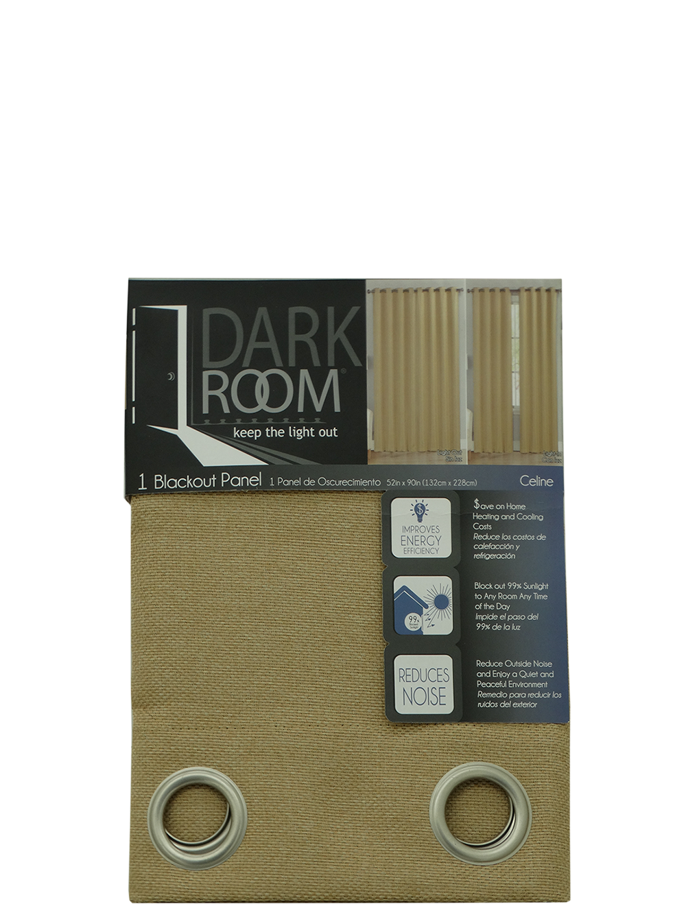 Celine - Blackout, Dark Room Curtain - 52 x 90"