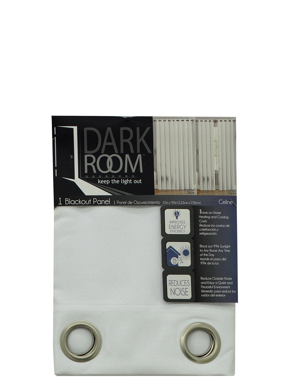 Celine - Blackout, Dark Room Curtain - 52 x 90"