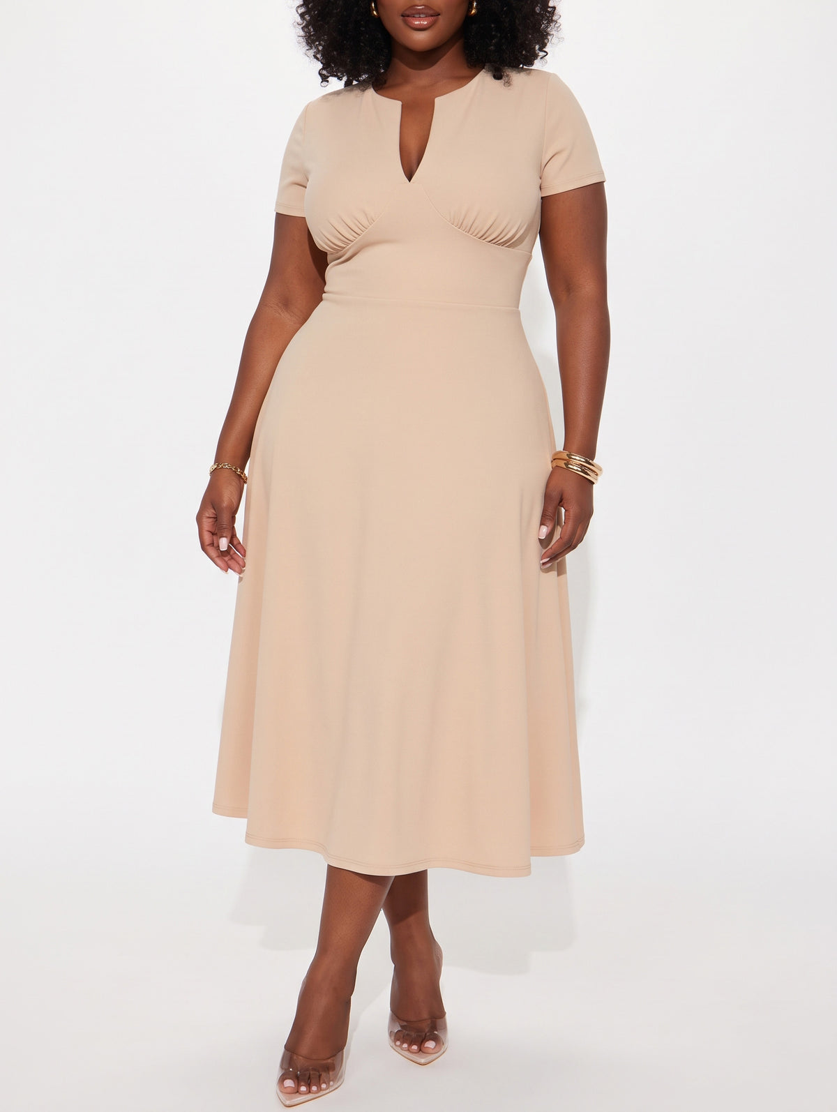 SD2858N, Charlotte Short Sleeve Midi Dress