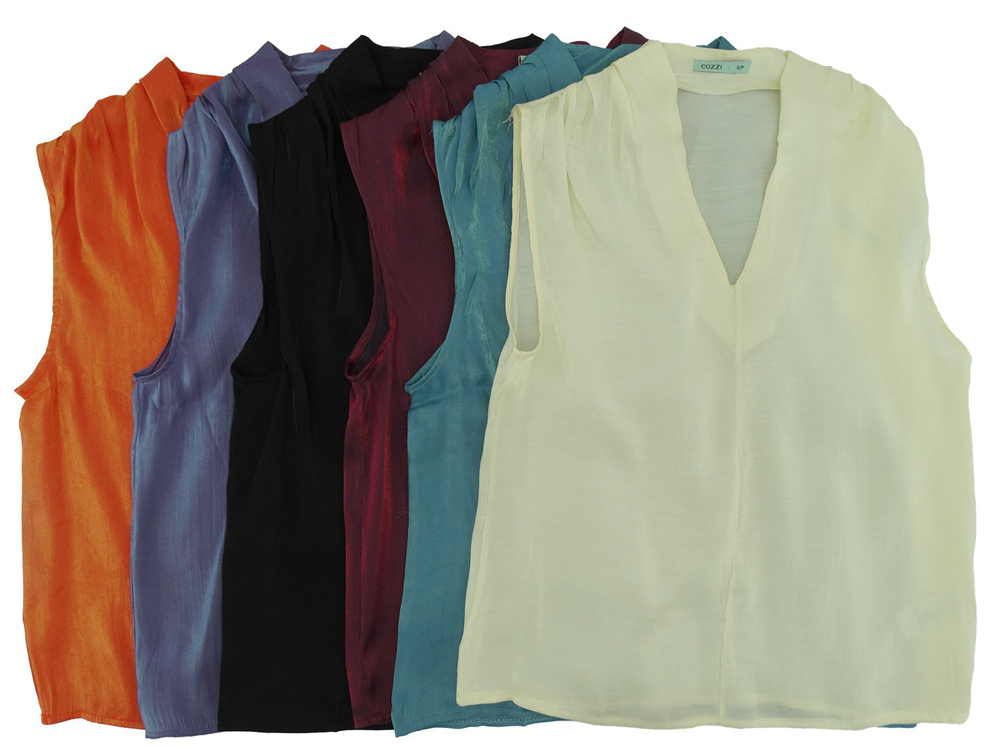 CL257, Cozzi, Women's L/Sleeve Blouse-Asstd-( S-XL)