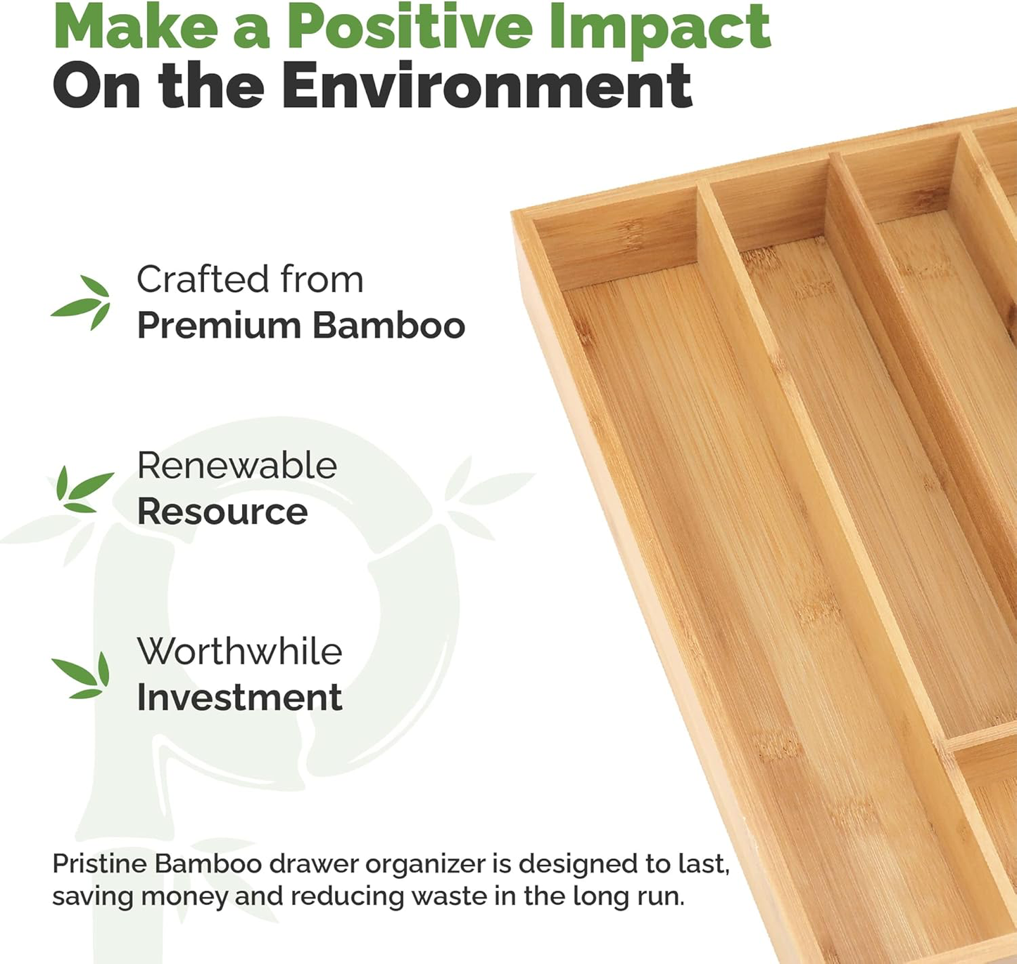15242, Kitchen Details - Bamboo Expandable Cutlery Tray