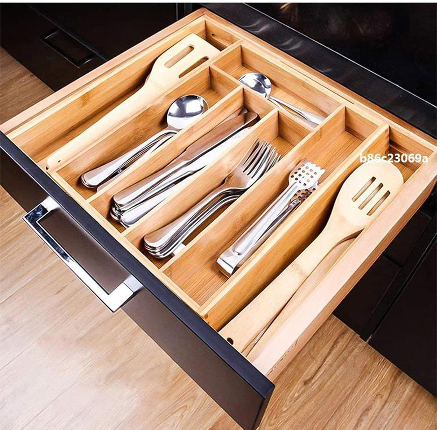 15242, Kitchen Details - Bamboo Expandable Cutlery Tray