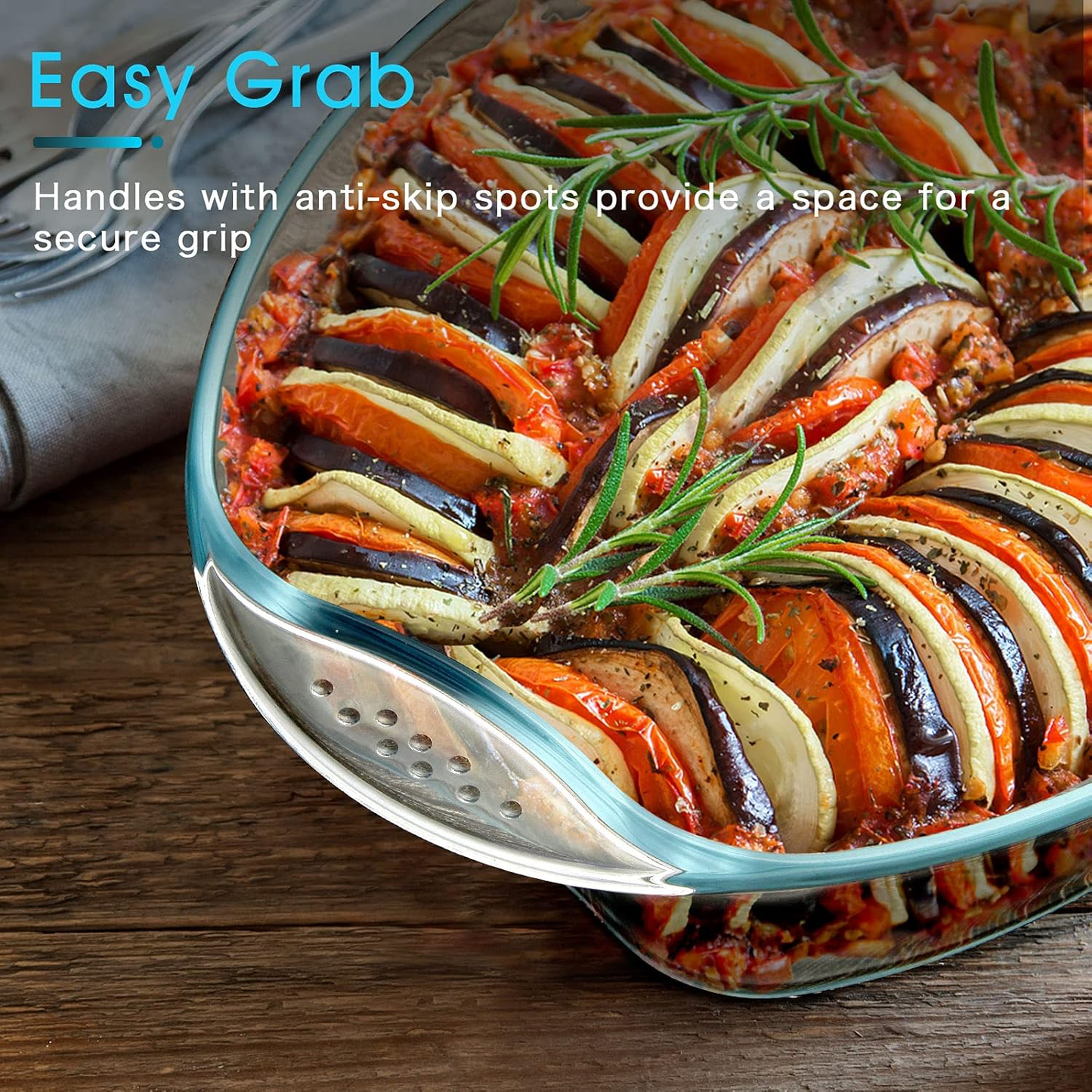 BS40365, Baker's Secret - 2.8L Oval Glass Baking Dish (13.6" x 9.4")