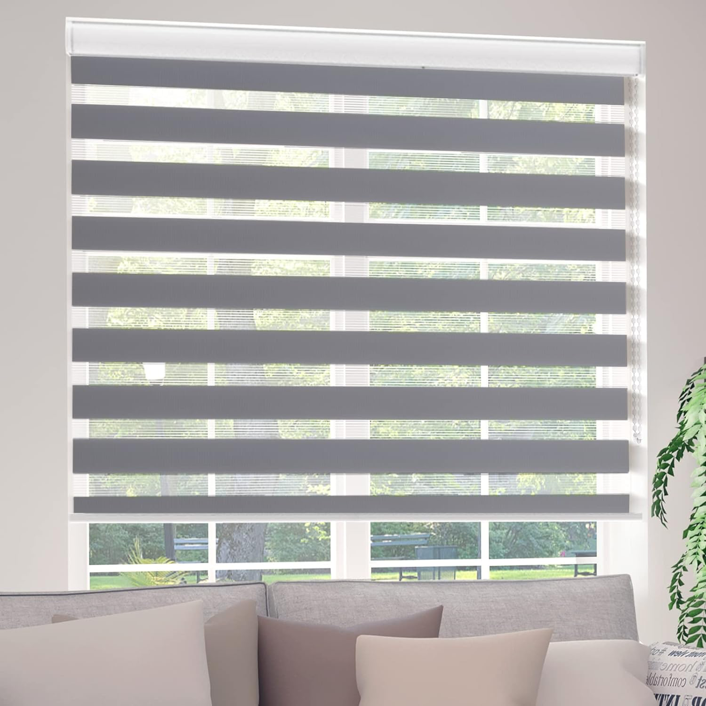 P039291X183G003, Bahit - Zebra Roller Shade - Dark Grey 91X183CM