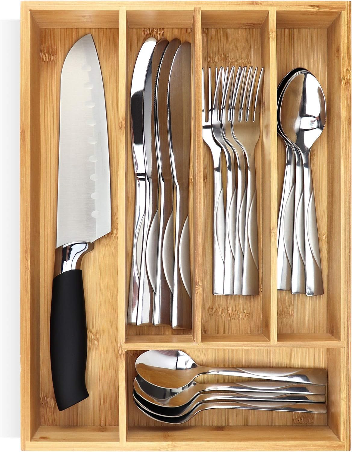 15242, Kitchen Details - Bamboo Expandable Cutlery Tray