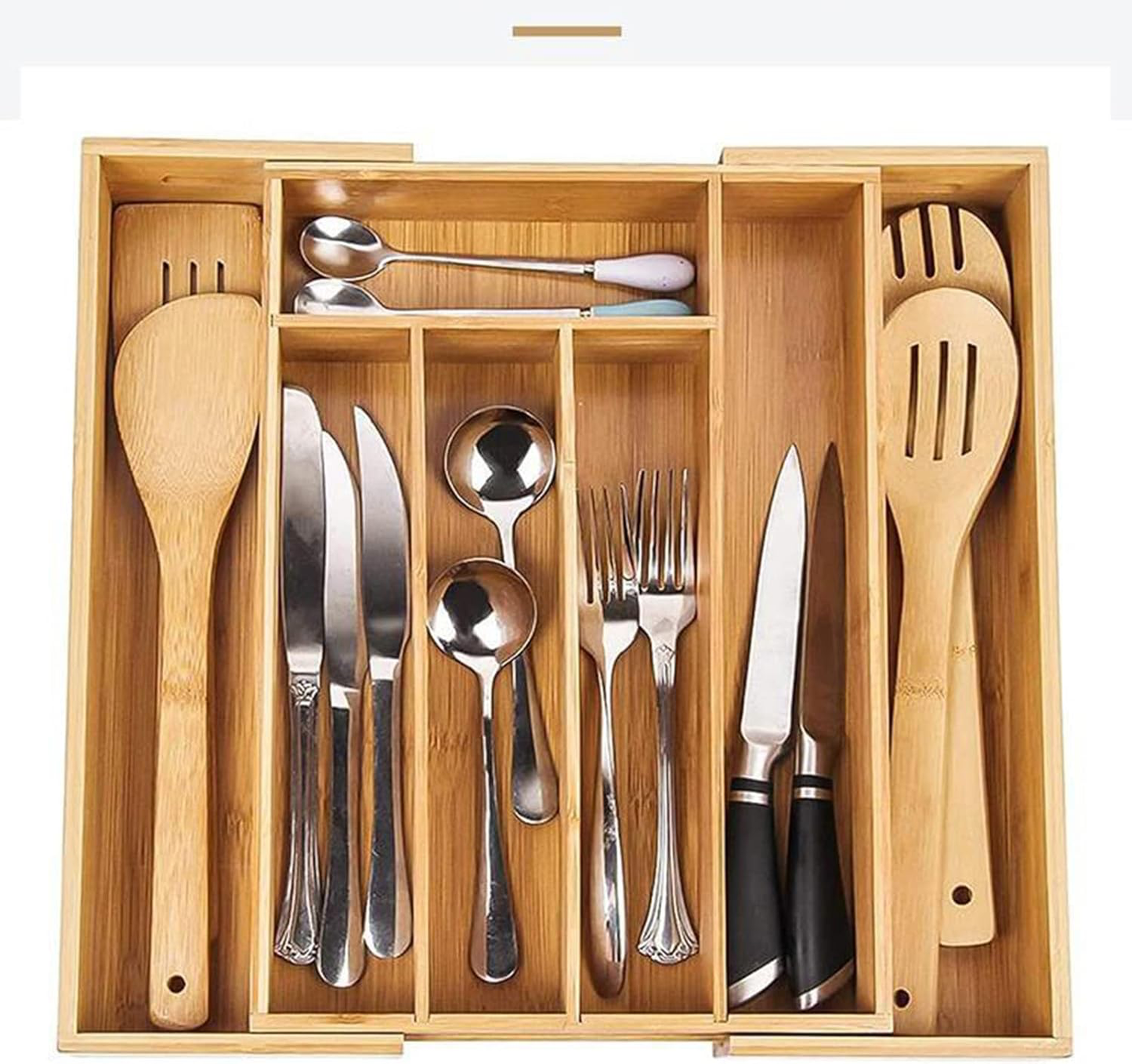 15242, Kitchen Details - Bamboo Expandable Cutlery Tray