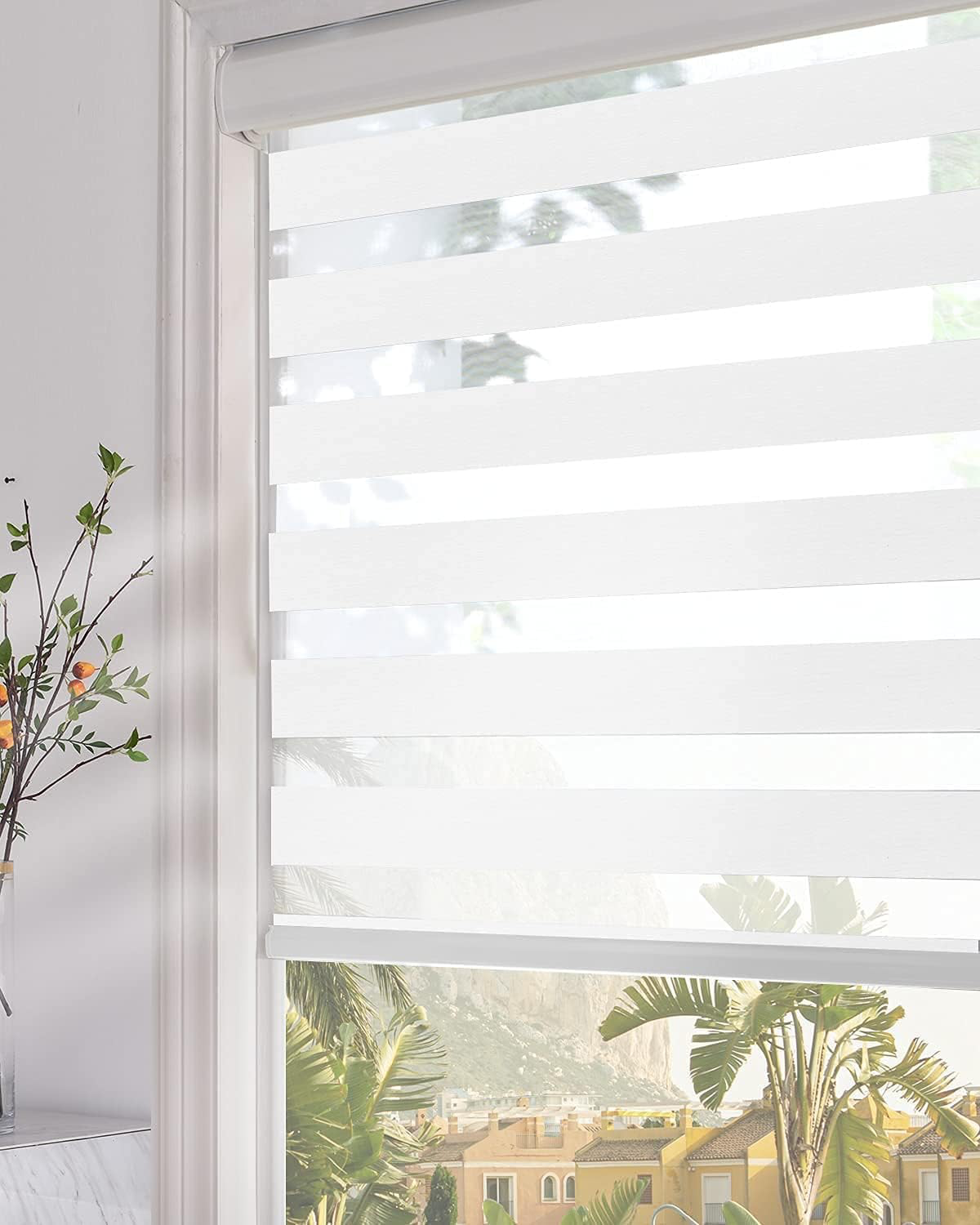 P039291X183G15,  Bahit - Zebra Roller Shade - White 91X183CM